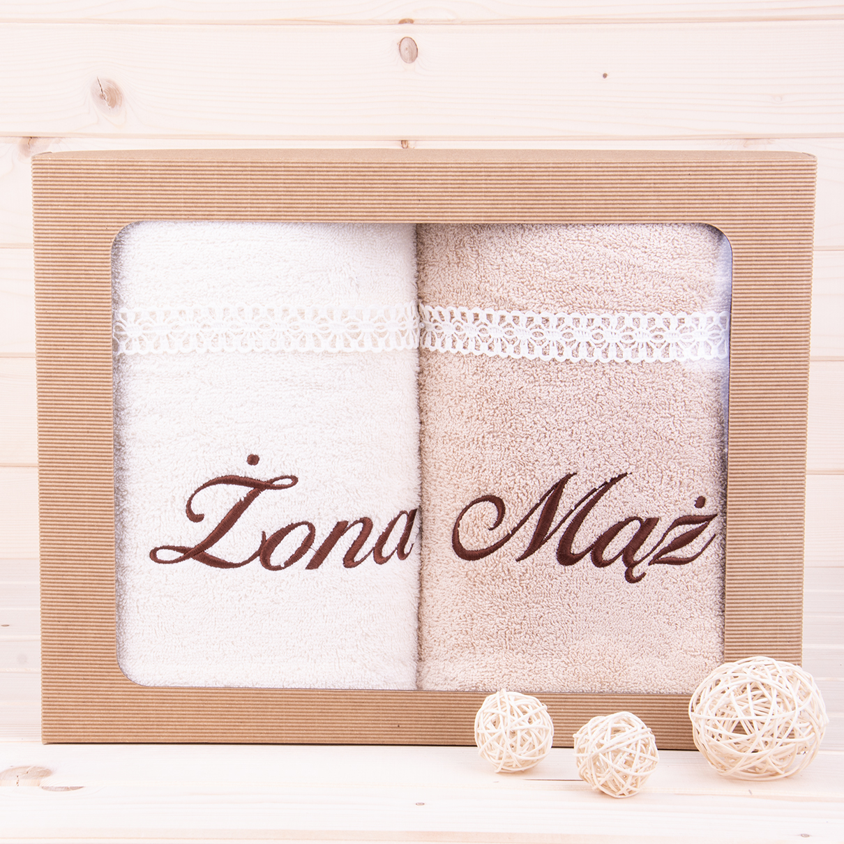 Komplet ręczników 2*70x140 cm Żona Mąż wzór 24