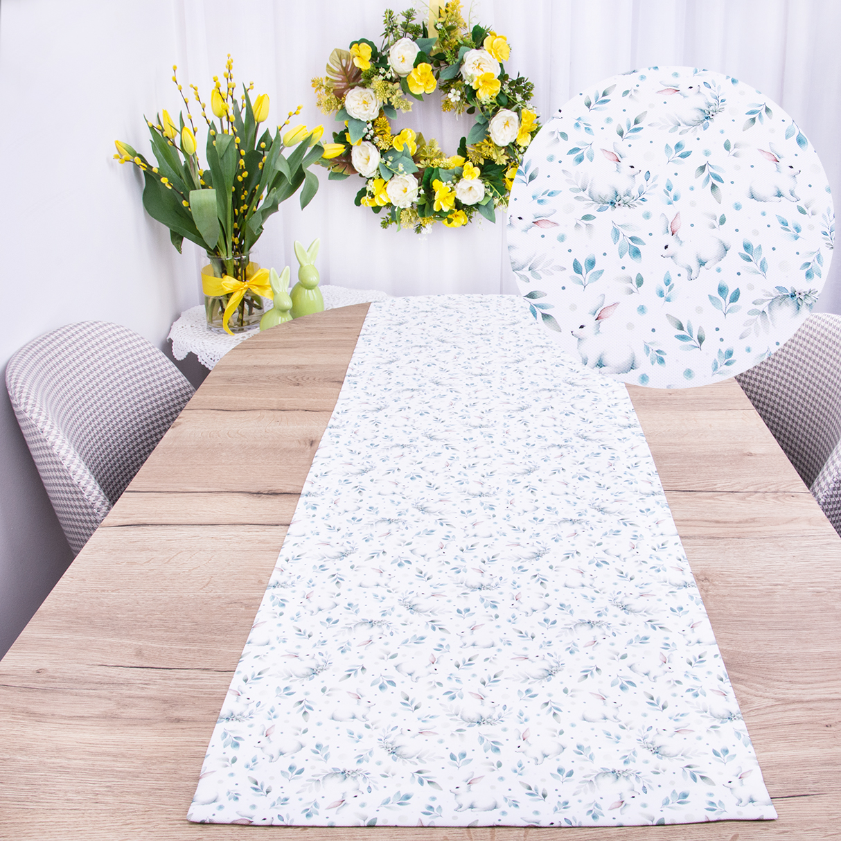 Pas wielkanocny 40x120 cm Zajączki 22757/1001 Soft