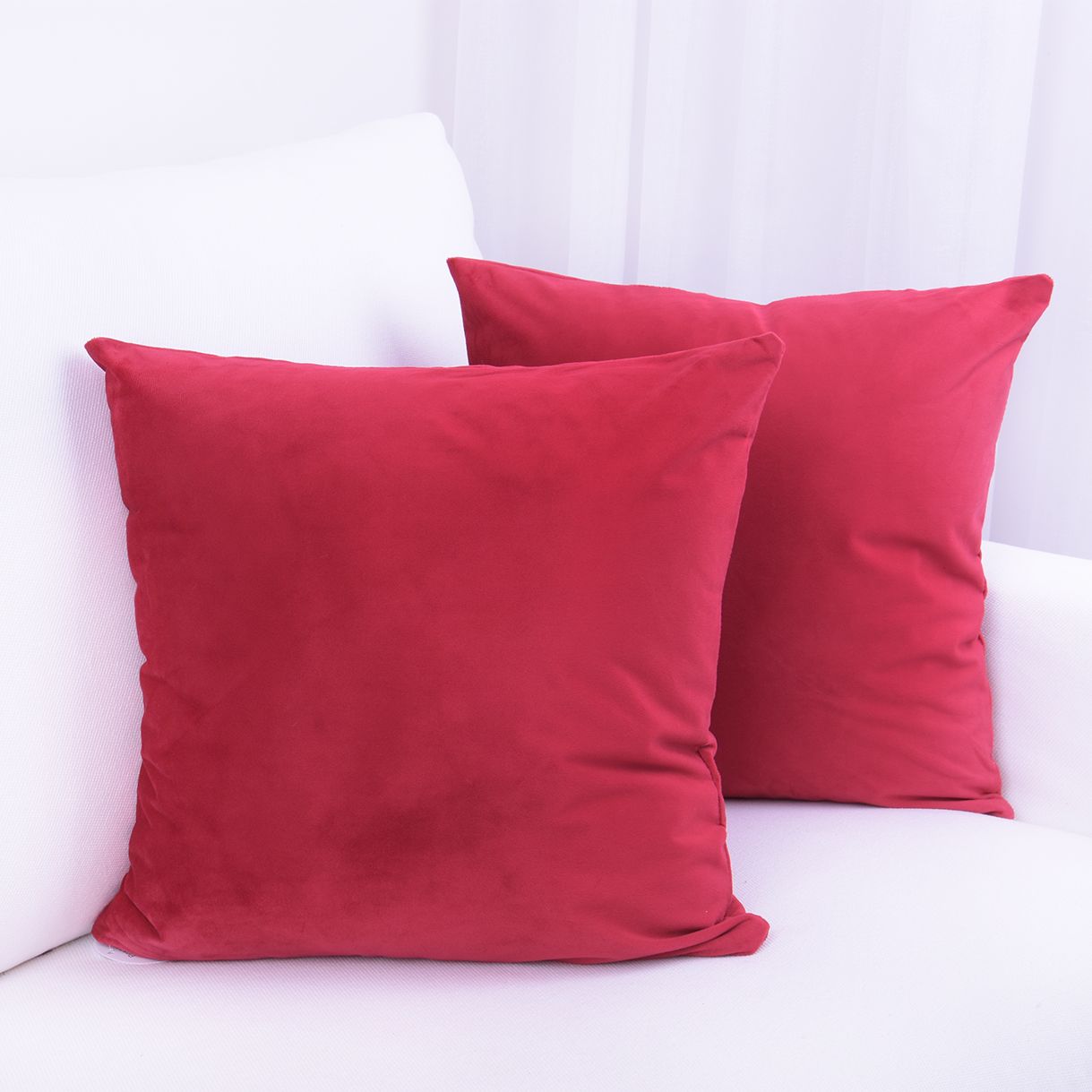 Poszewka ozdobna 45x45 cm Velvet czerwień