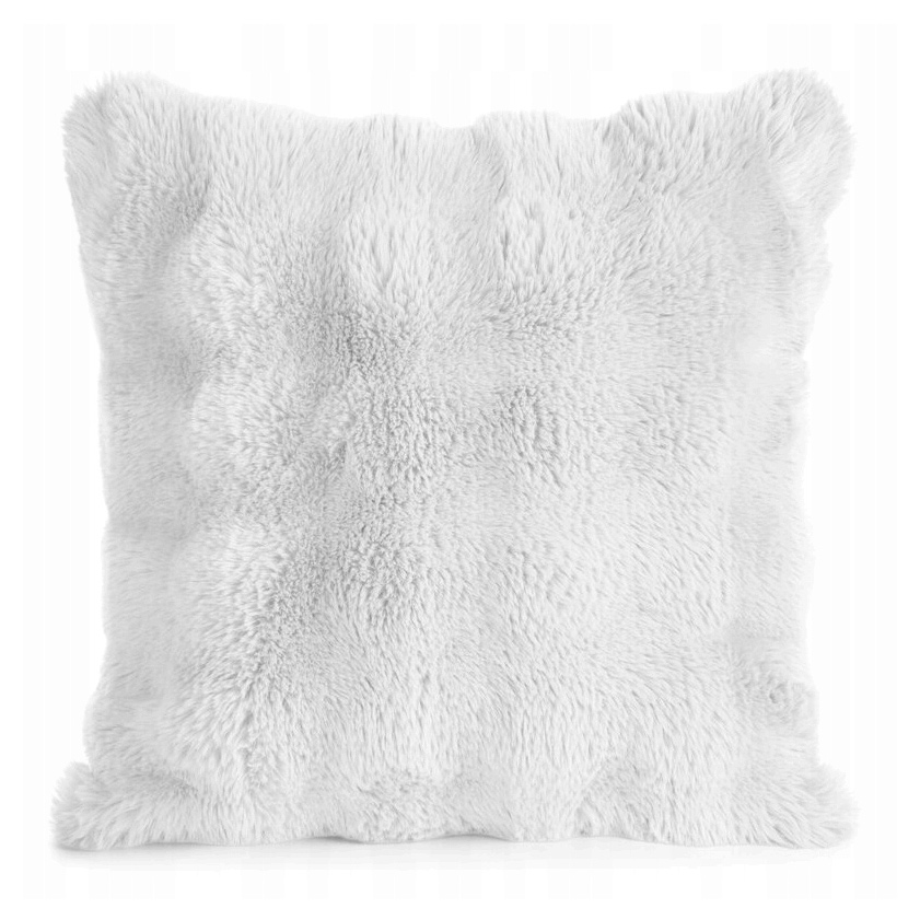 Poszewka ozdobna 45x45 cm Lily futrzana biała