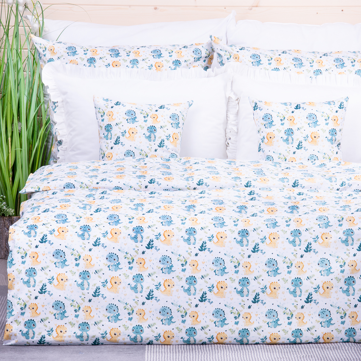 Pościel bawełniana 130x160 cm Dinusie na łące