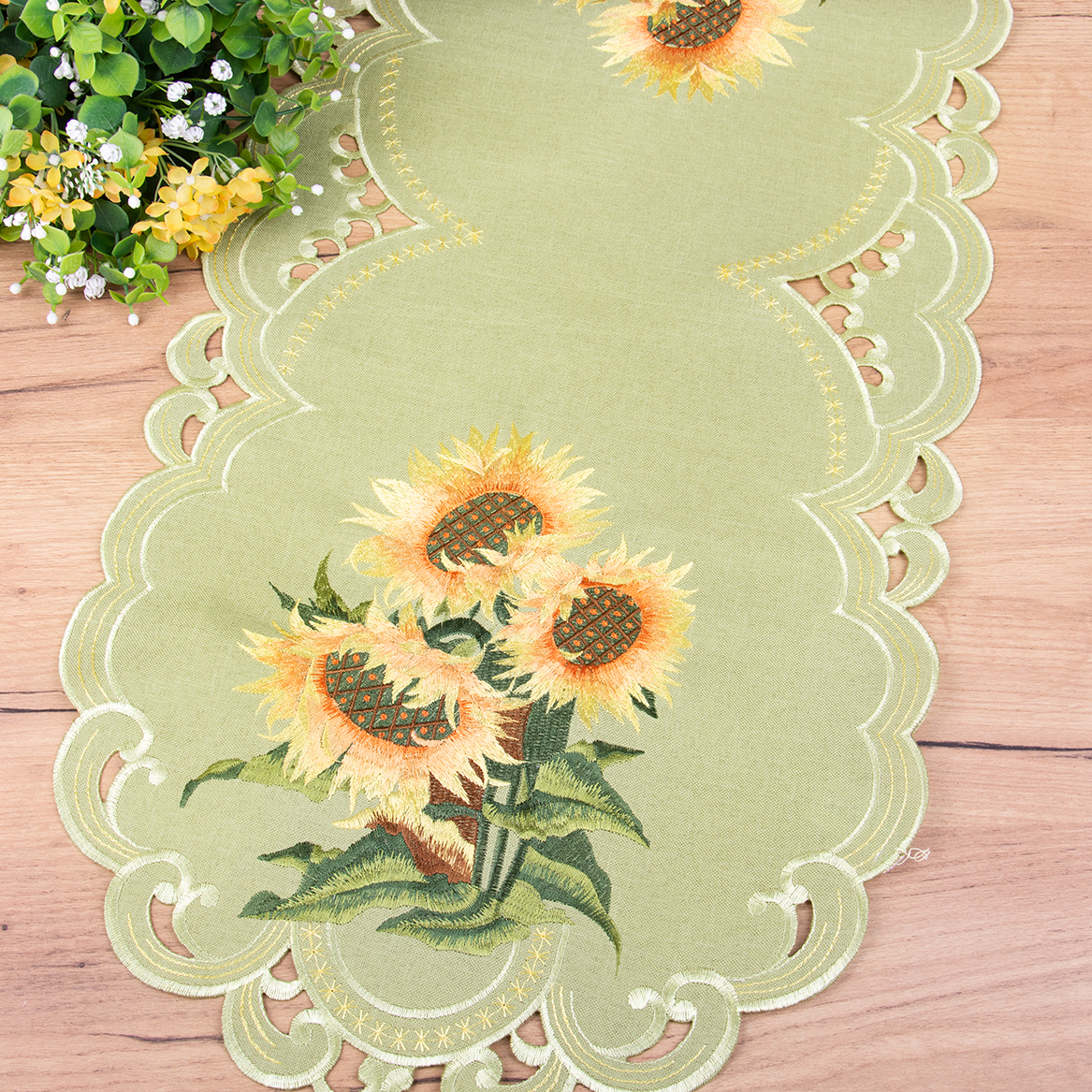 Bieżnik haftowany 40x90 cm YM80679B Słoneczniki 2
