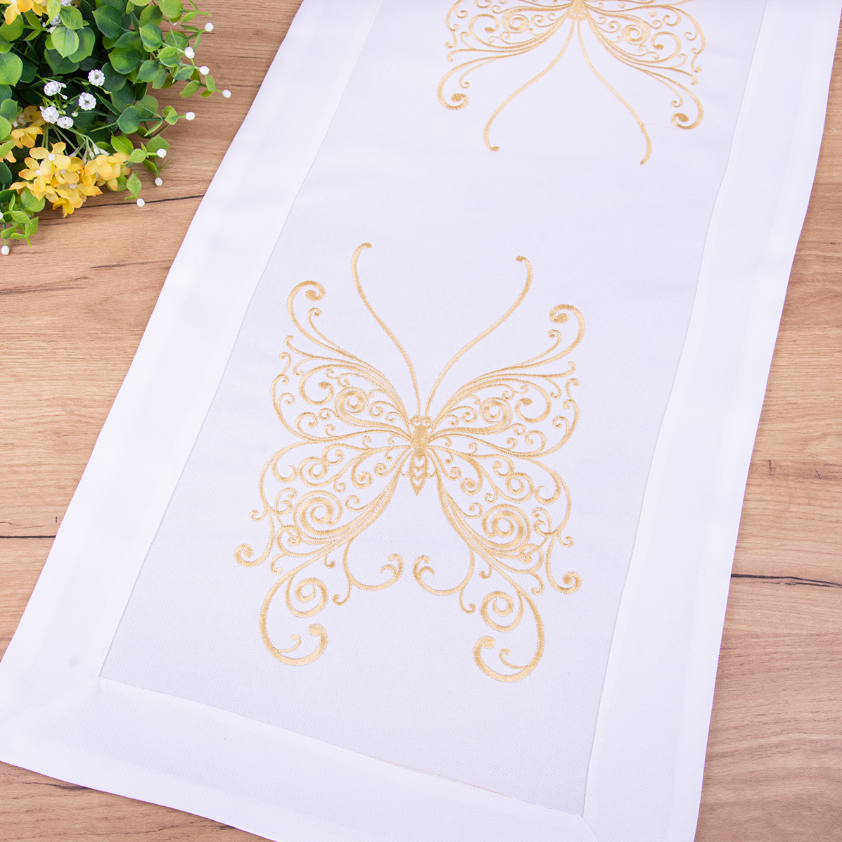 Bieżnik 40x90 cm YM50159WJ Złoty motyl