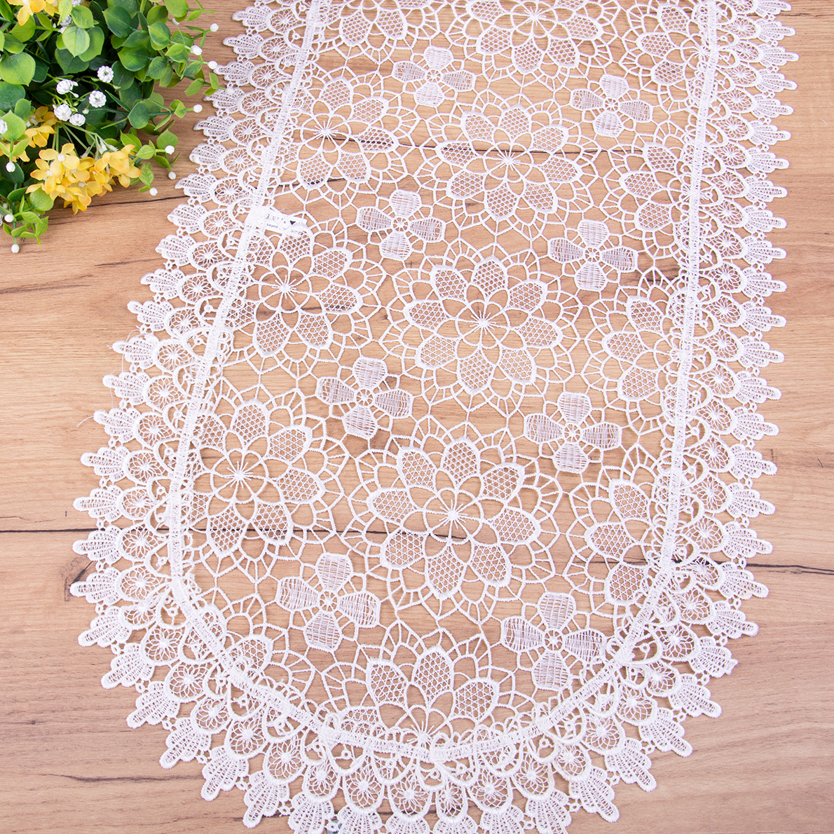 Bieżnik DA-818 40x85 cm cała gipiura Ecru owal