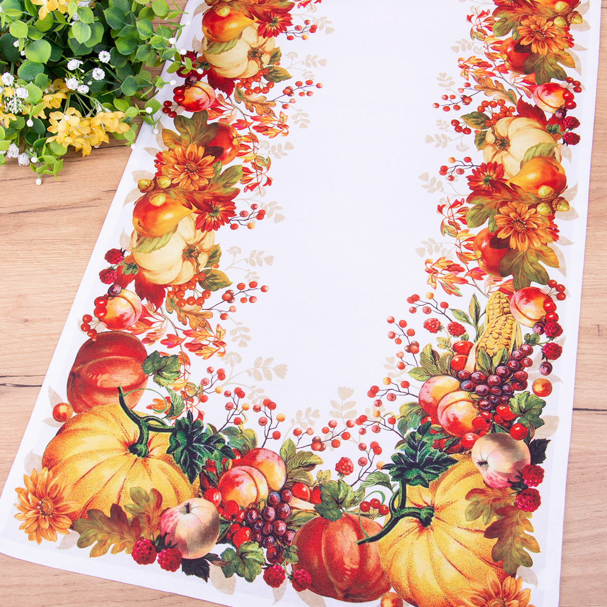 Pas drukowany 40x140 cm PF-81 Jesienne dynie w zółto pomarańczowych kolorach