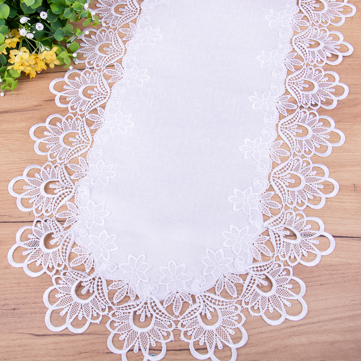 Bieżnik DA-384 40x85 cm z gipiurą Biały owal