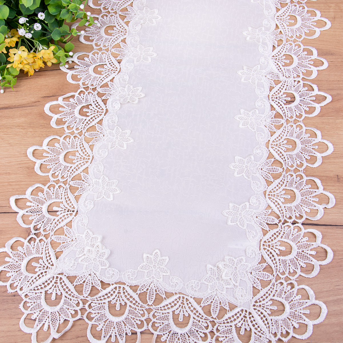 Bieżnik DA-384 40x85 cm z gipiurą Ecru prostokąt