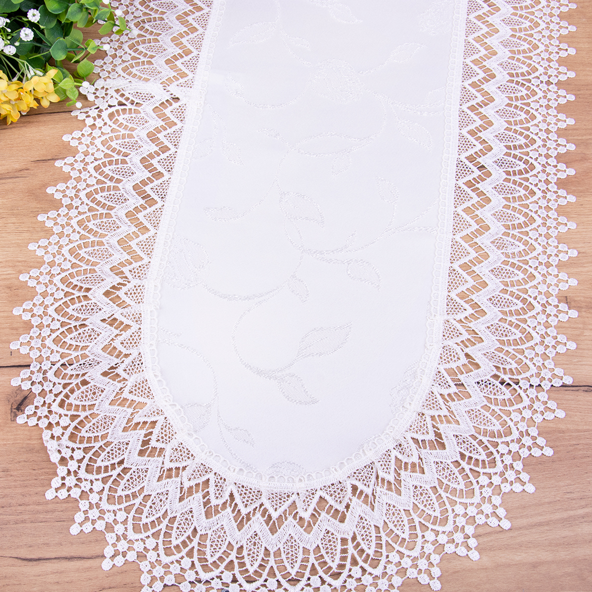 Bieżnik Róża 40x85 cm Ecru owal