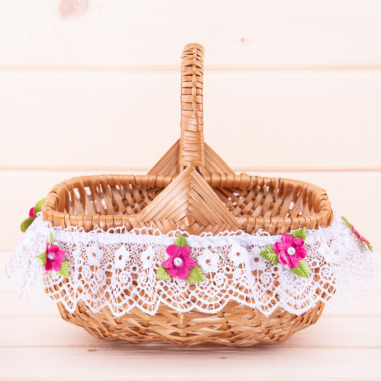 Falbanka na koszyk cała gipiura mała wzór 1, wysokość 6 cm, średnica 
15-25 cm