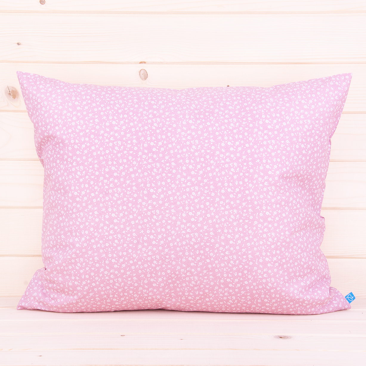 Poszewka z bawełny 70x80 cm Drobne kwiatuszki na różu