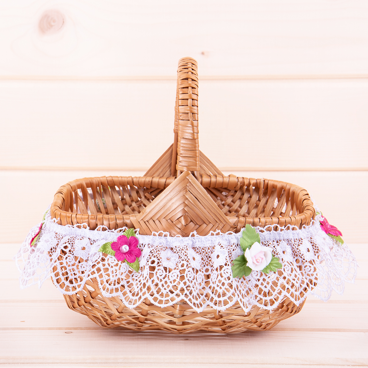 Falbanka na koszyk cała gipiura mała wzór 2, wysokość 5 cm, średnica 
15-25 cm