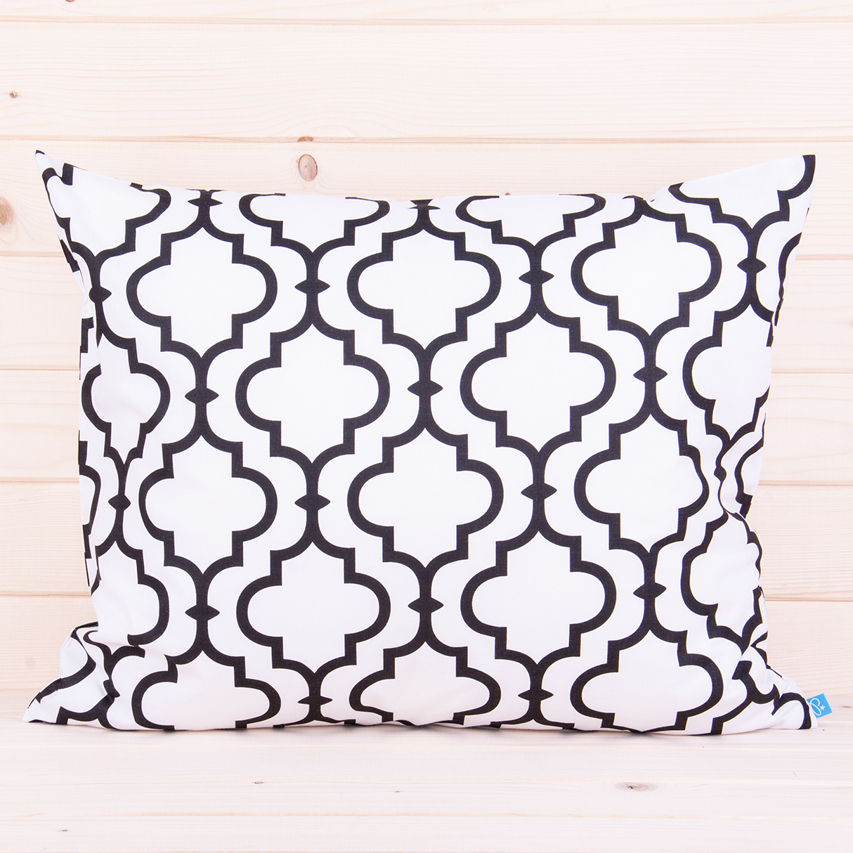 Poszewka z bawełny 50x70 cm Maroko czarne na białym