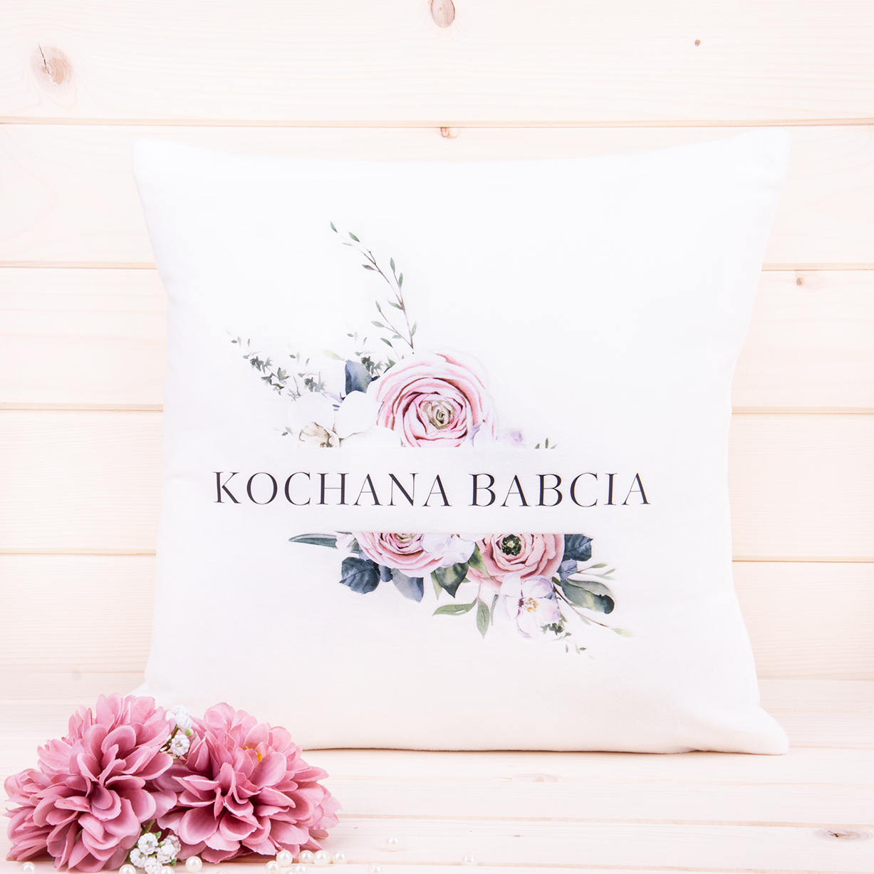 Poduszka dla Babci 40x40 cm wzór 31 krem