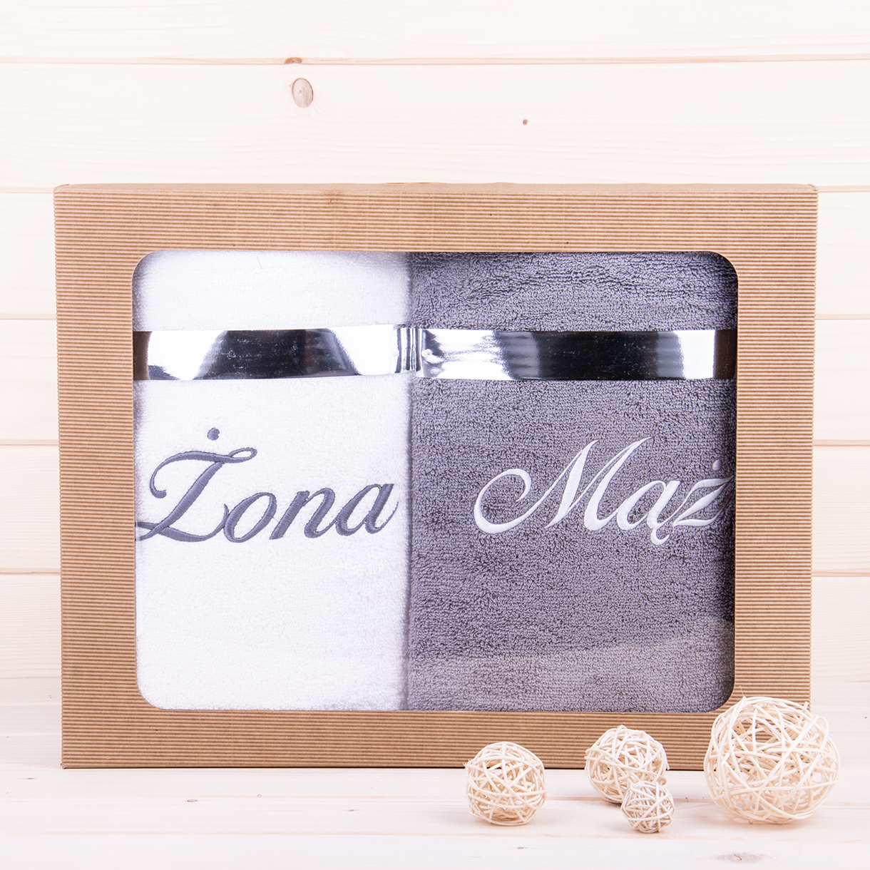 Komplet ręczników 2*70x140 cm Żona Mąż wzór 30