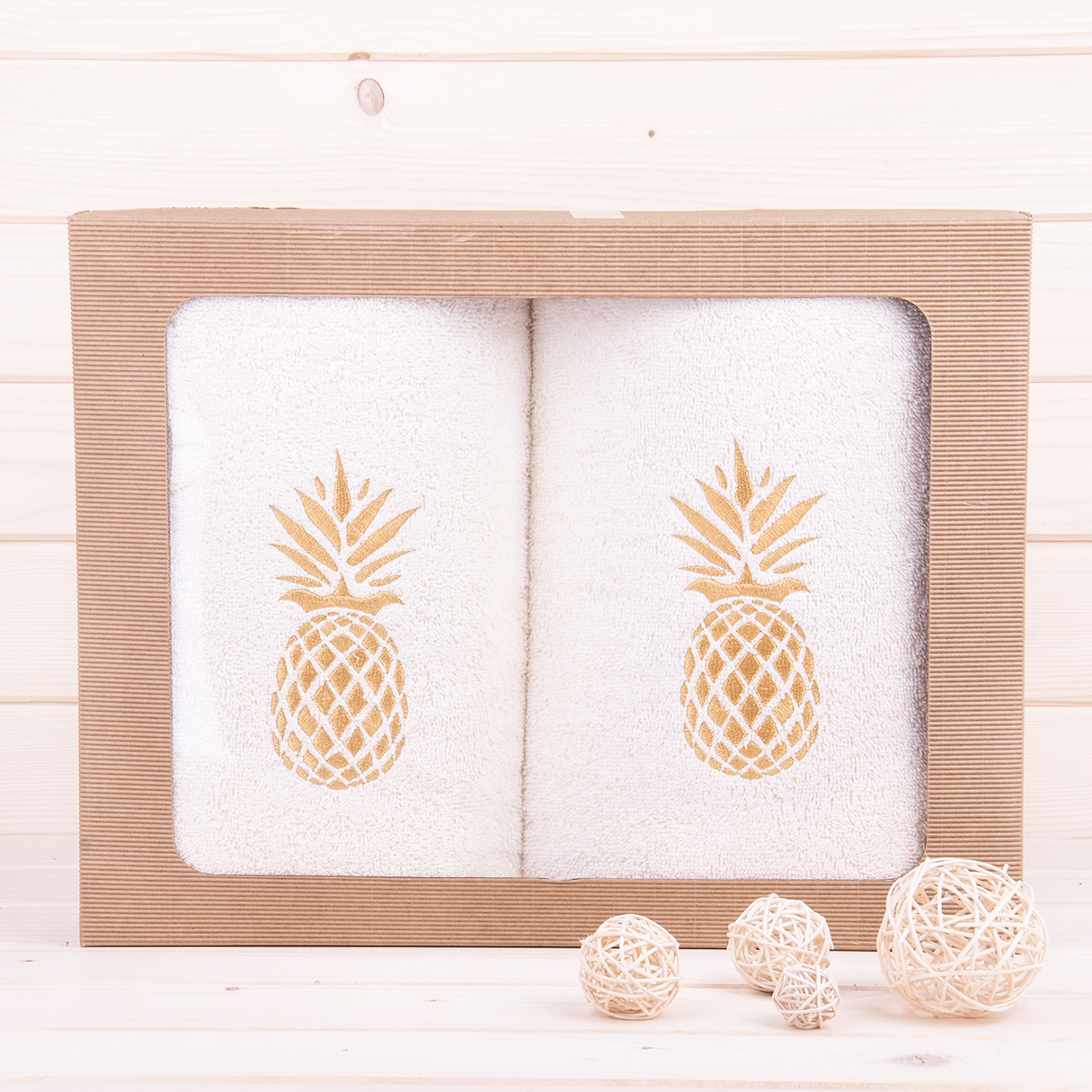 Komplet ręczników 2*70x140 cm Ananas ecru