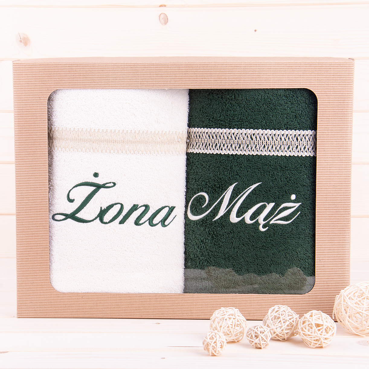 Komplet ręczników 2*70x140 cm Żona Mąż wzór 10