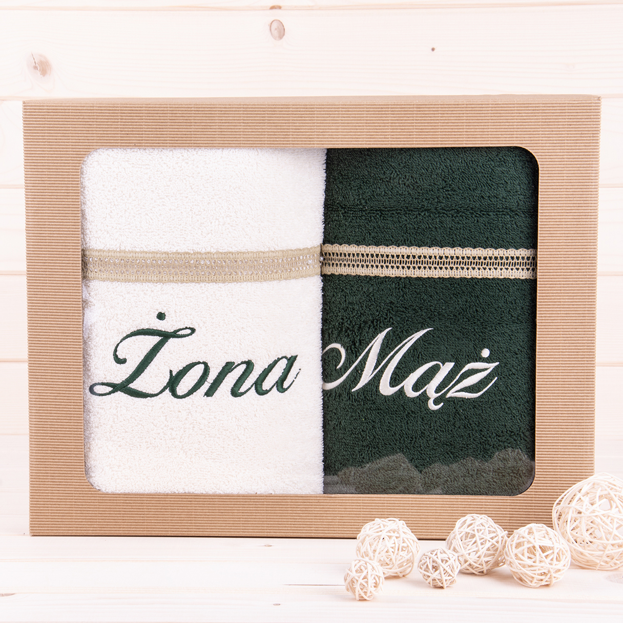 Komplet ręczników 2*70x140 cm Żona Mąż wzór 20