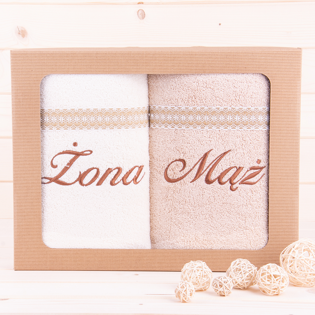 Komplet ręczników 2*70x140 cm Żona Mąż wzór 23