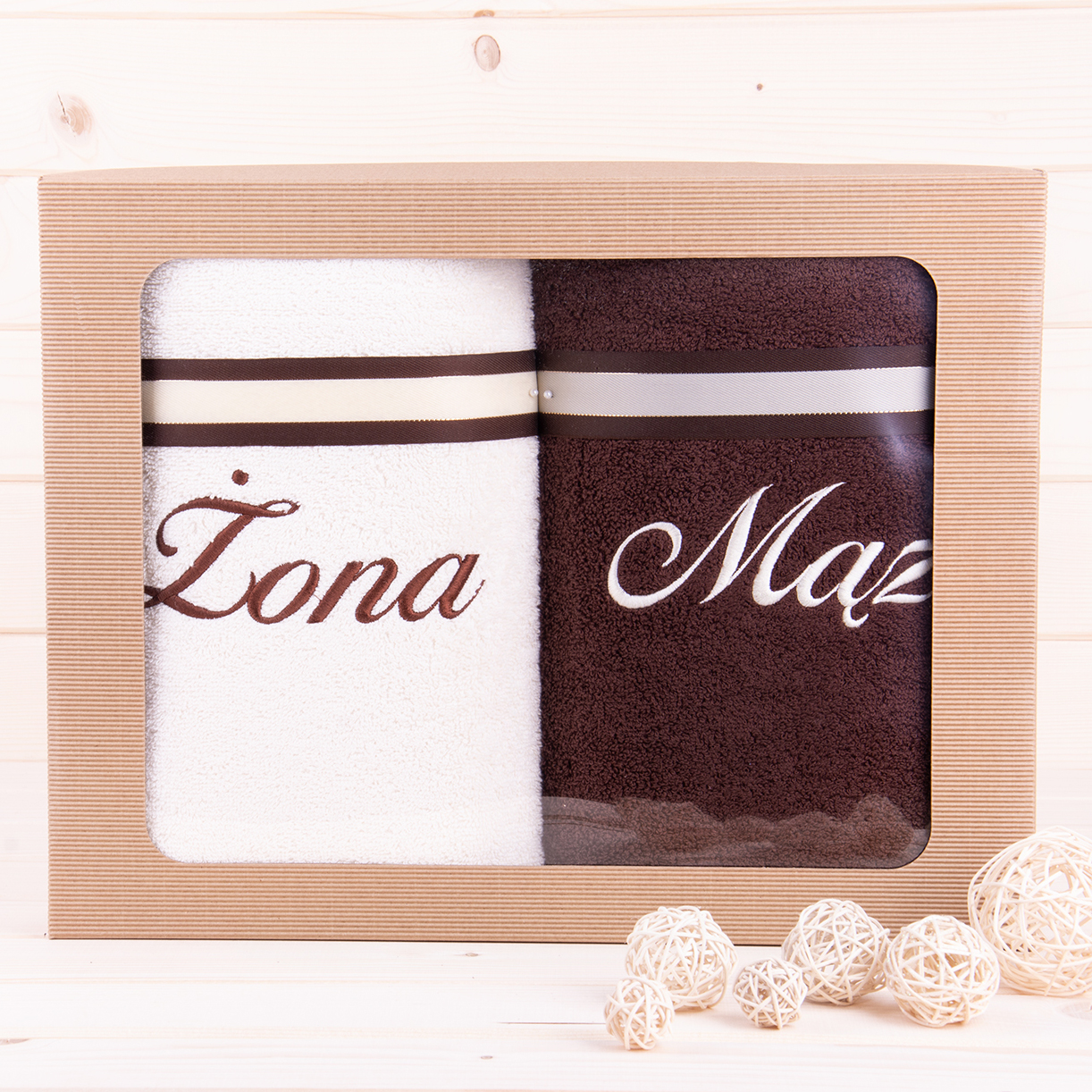 Komplet ręczników 2*70x140 cm Żona Mąż wzór 27