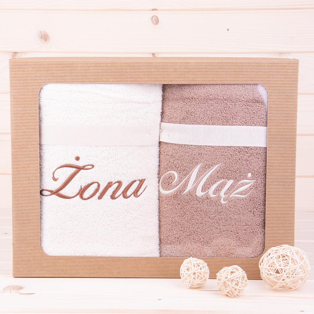 Komplet ręczników 2*70x140 cm Żona Mąż wzór 31