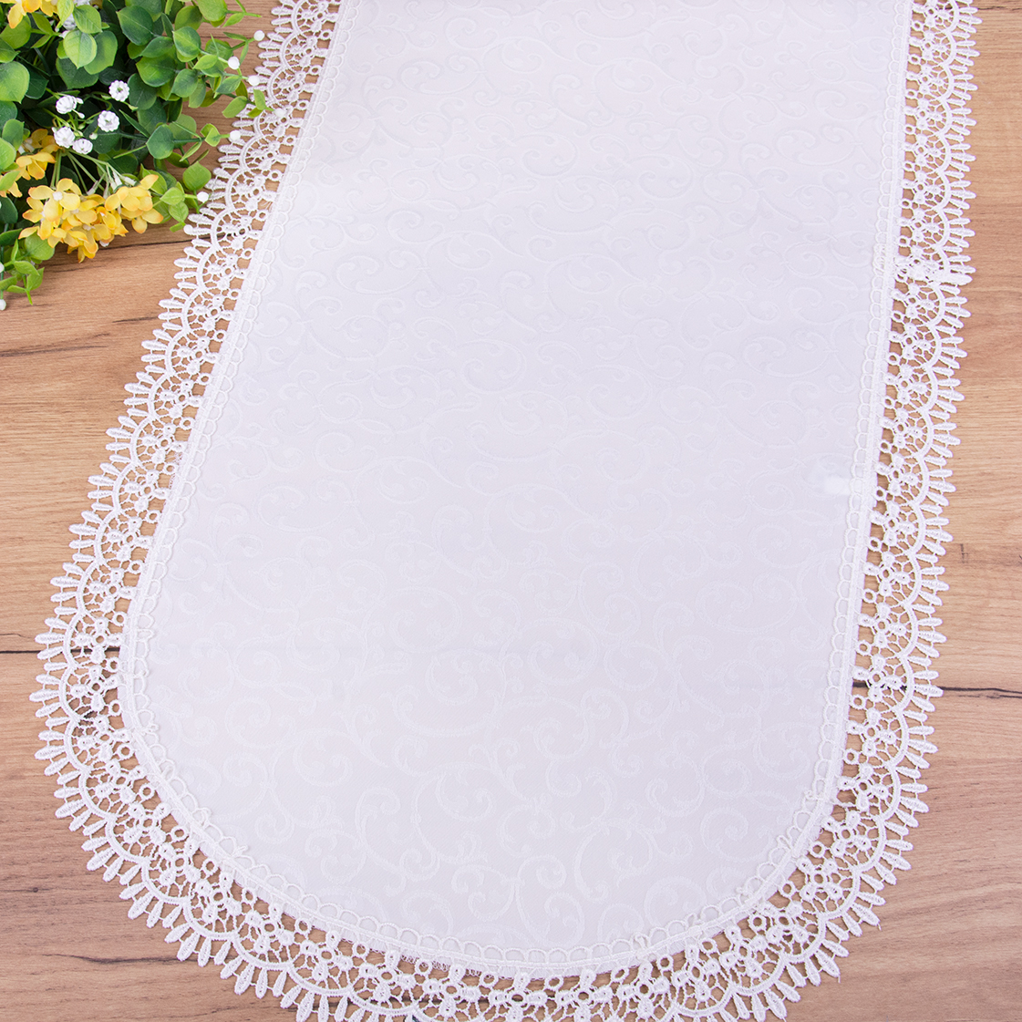 Bieżnik Florencja 60x120 cm Ecru owal