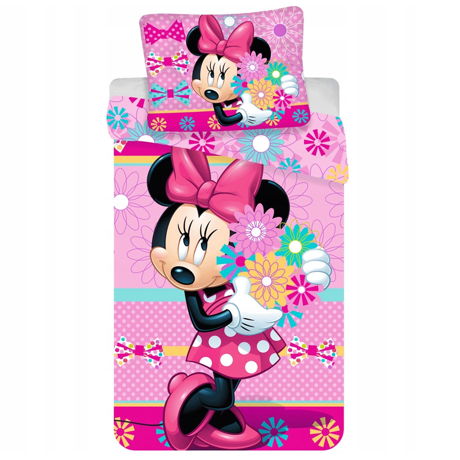 Pościel bawełniana 140x200 cm Minnie "Bows and flowers"