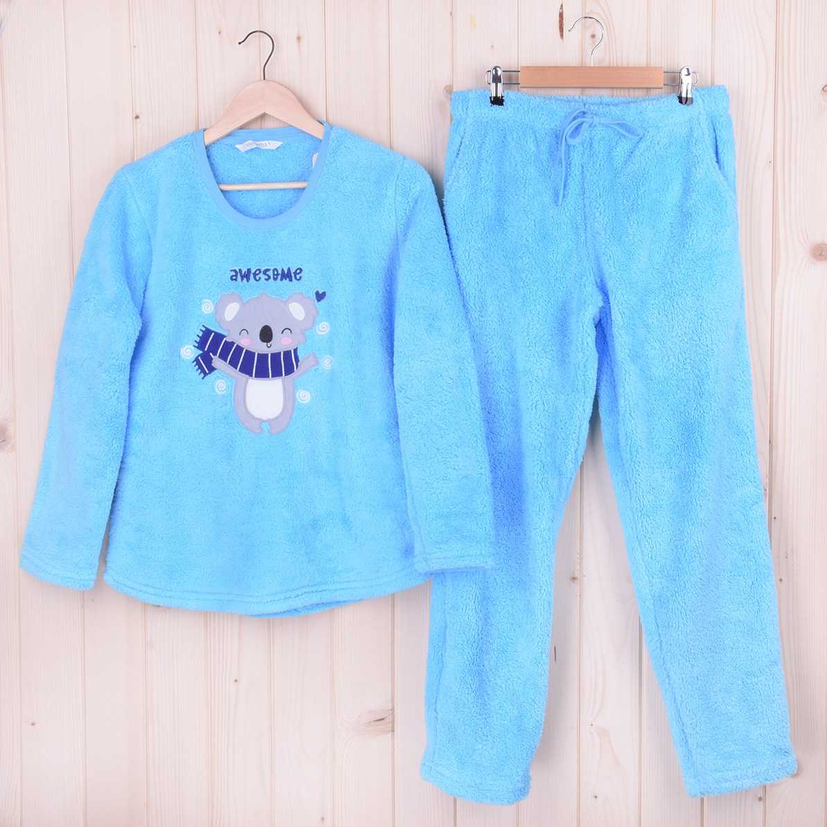 Piżama damska z długimi spodniami i rękawem 203007 rozm: S PUCHATEK - ciepła