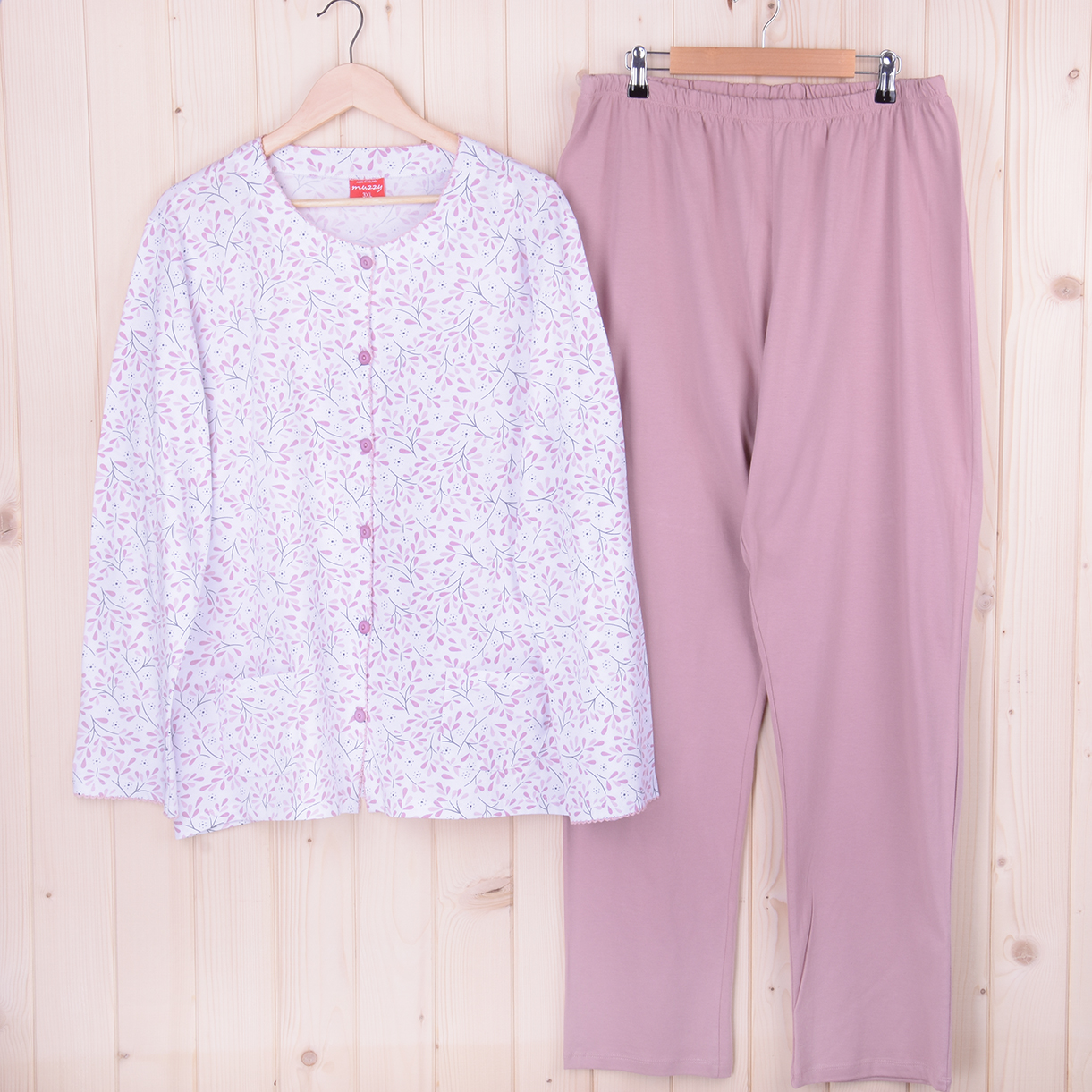 Piżama damska z długimi spodniami i rękawem GAŁĄZKI rozm: 3XL