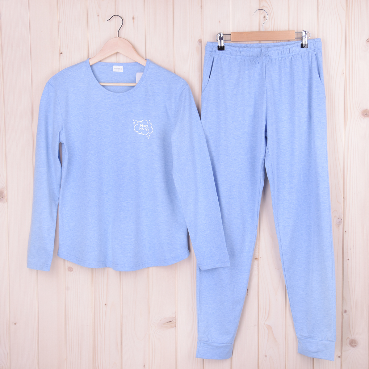 Piżama damska z długimi spodniami i rękawem 503086 rozm: S Chmurka na błękicie