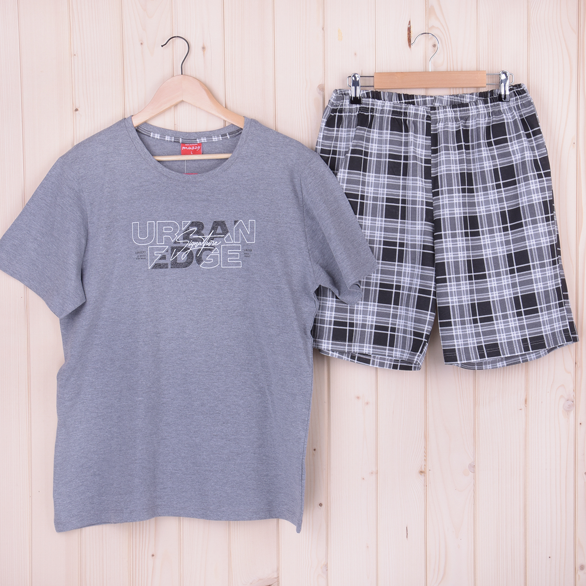 Piżama męska z krótkim rękawem i szortami URBAN EDGE rozm: XL szary