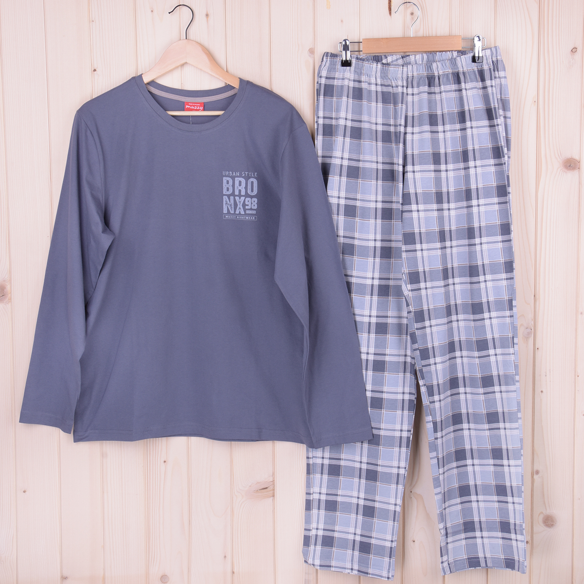 Piżama męska z długimi spodniami i rękawem BRONX rozm: XL