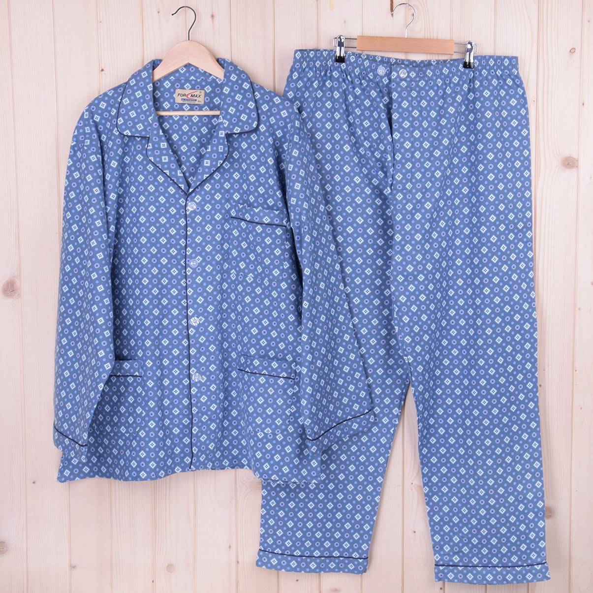 Piżama męska flanelowa z długim rękawem i spodniami wzór 5 rozm: 5XL