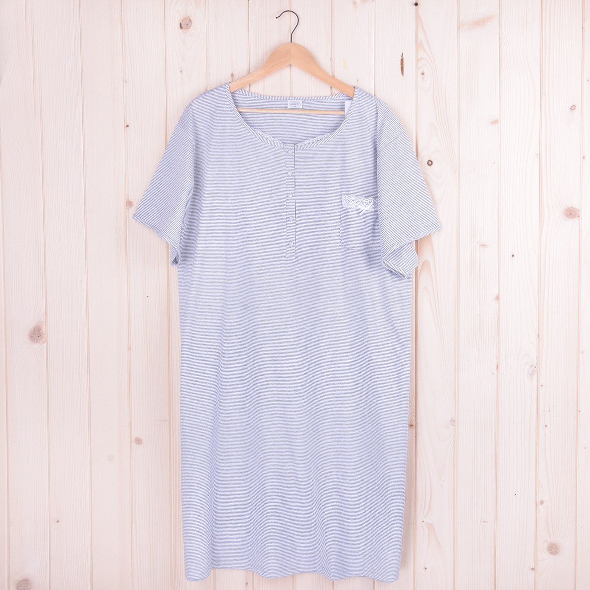 Koszula nocna damska 311332 rozm: 5XL Paseczki szare