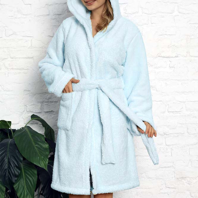 Szlafrok damski SOFT 3004 rozm: M krótki + kaptur