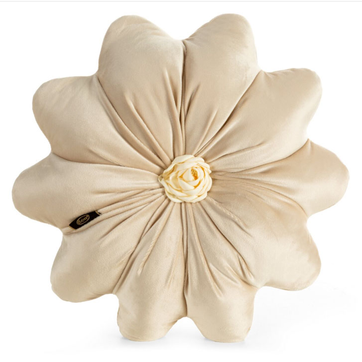 Poduszka ozdobna śr 40 cm Flores Krem