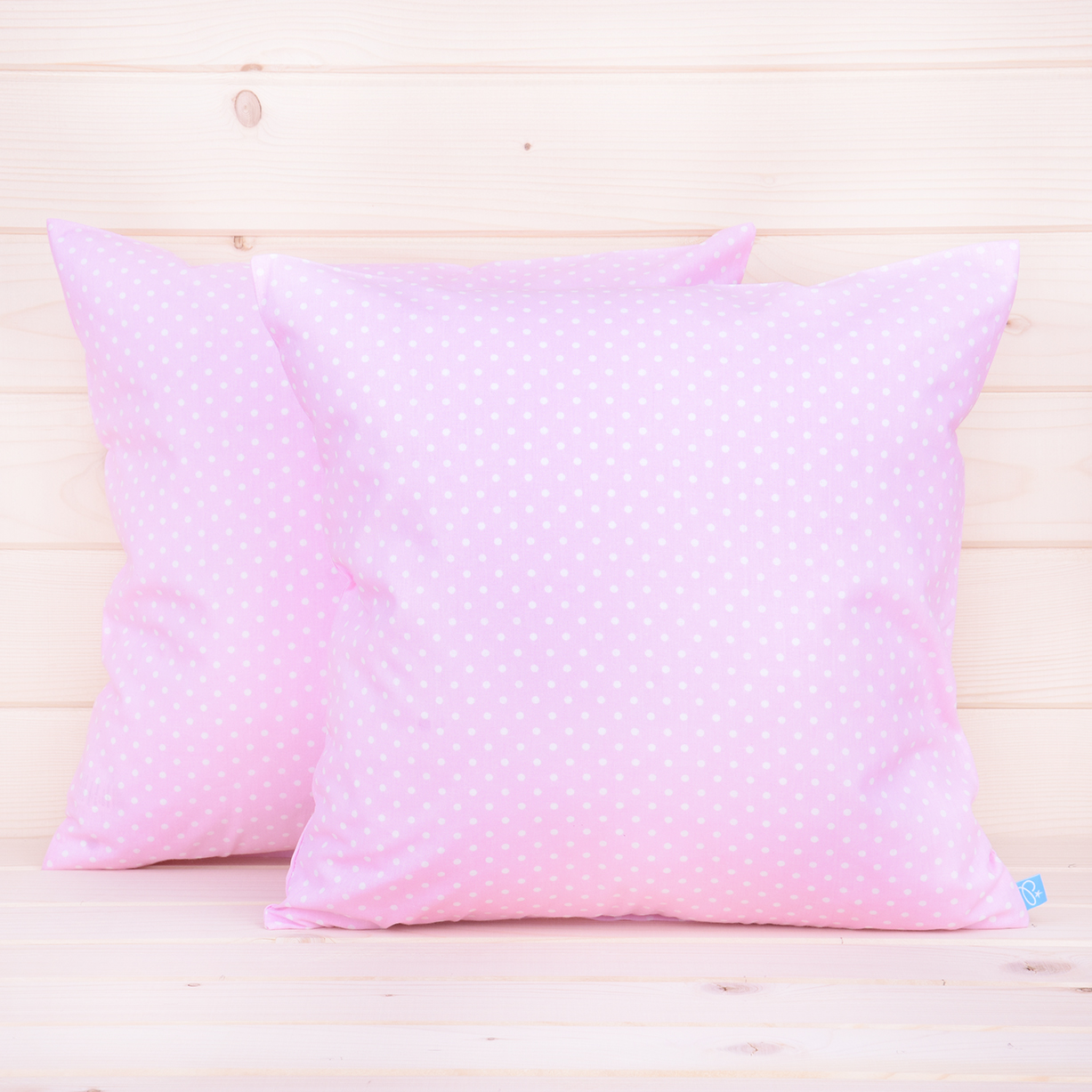 Poszewka z bawełny 40x40 cm Kropeczki na różu 1