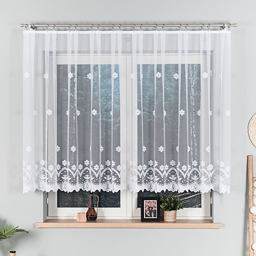 Firana gotowa żakardowa 300x130 cm z taśma - wzór 004421