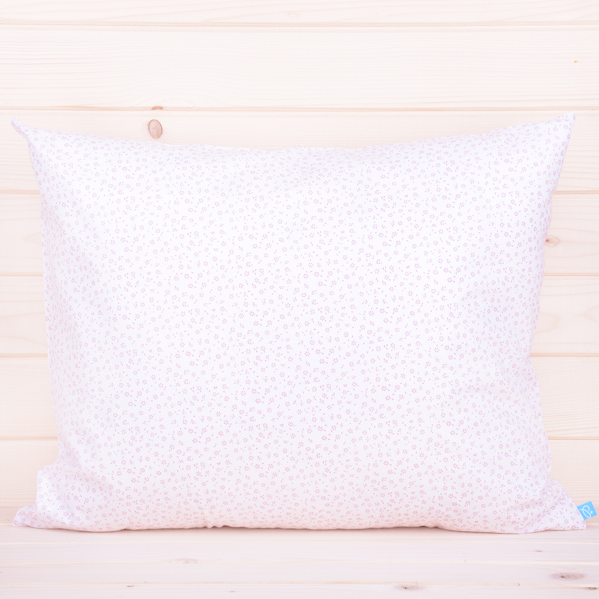 Poszewka z bawełny 50x70 cm Drobne różowe kwiatuszki na białym